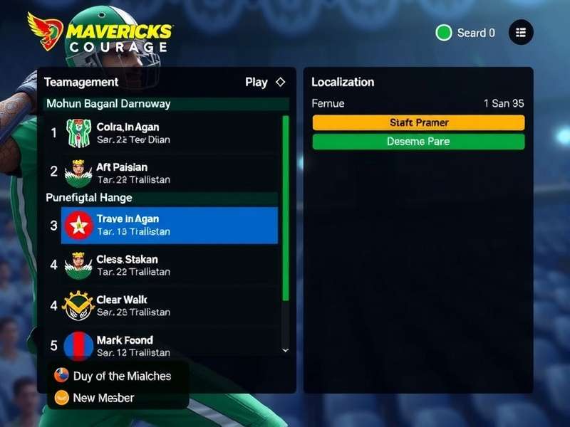 Mohun Bagan Mavericks Courage team management screen